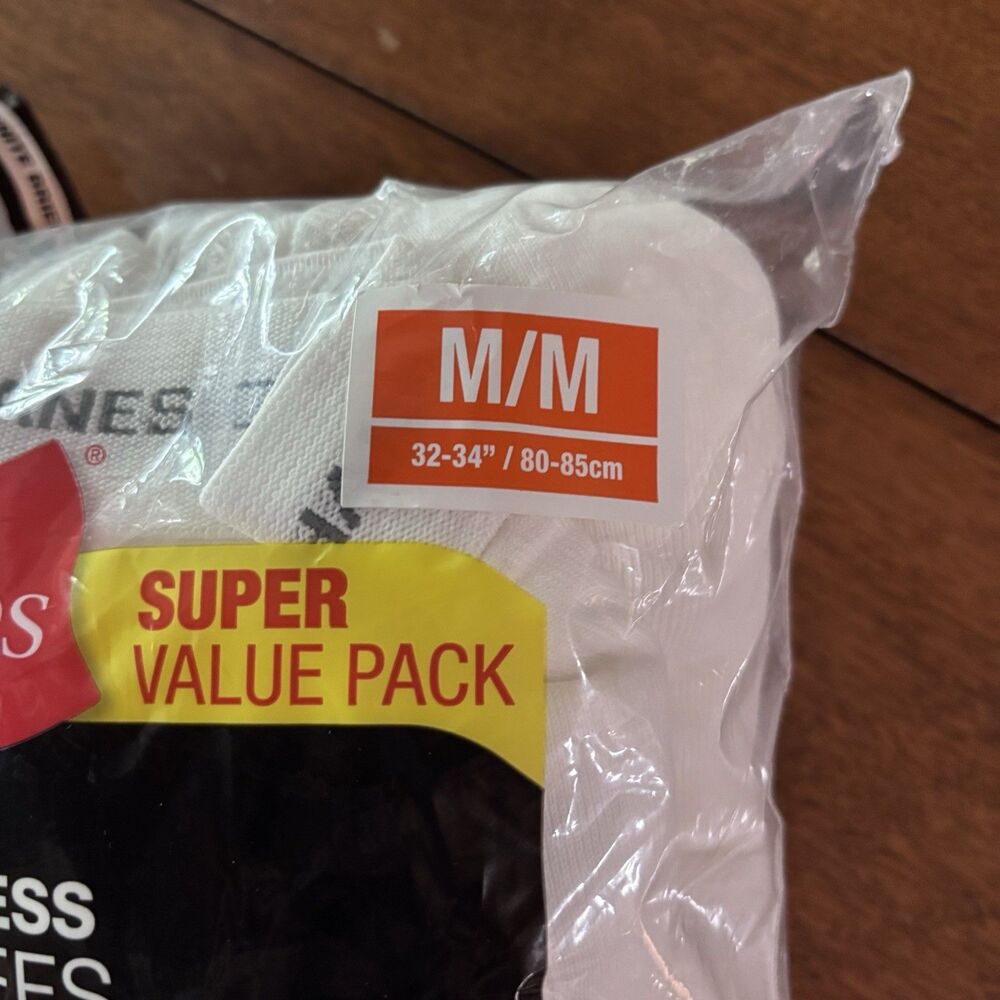 Hanes White Briefs Men's Medium 9 Pack Full Rise Wicking Cool 100% Cotton 32-34 - Picture 4 of 7